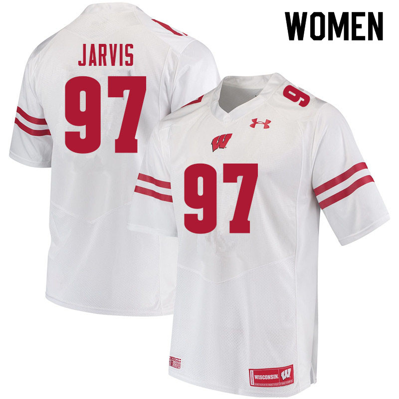 Wisconsin Badgers Women's #97 Mike Jarvis NCAA Under Armour Authentic White College Stitched Football Jersey QT40R63SG